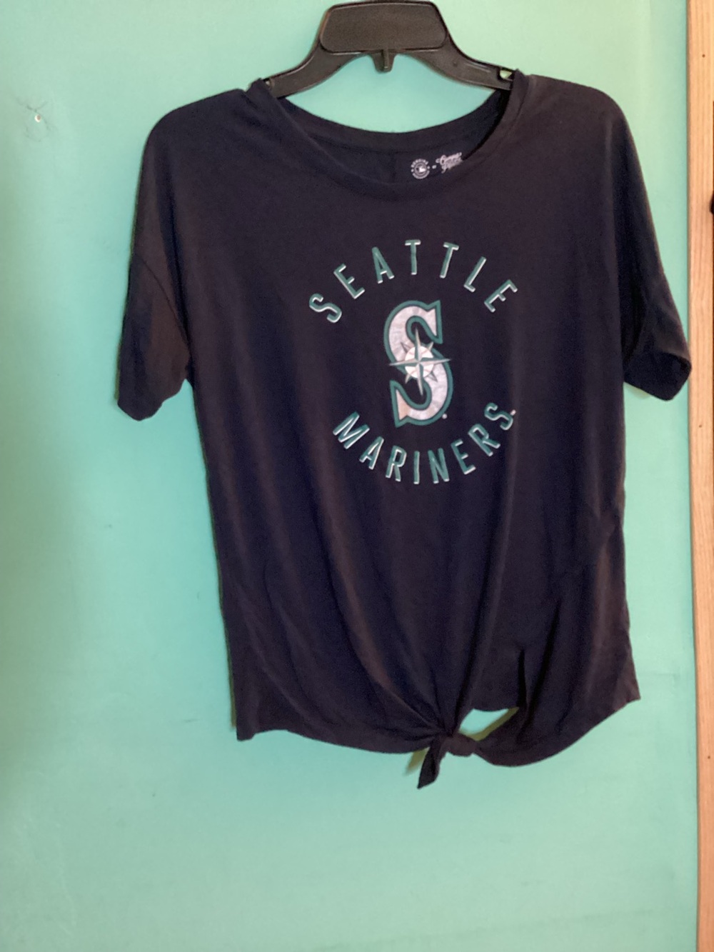Seattle Mariners Tie Front Tee GUC Size Small